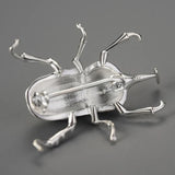 Lotus Fun 18K Gold Big Trypoxylus Dichotomus Brooches Pin for Women 925 Sterling Silver Fashion Statement Jewelry Female Gift