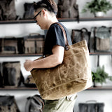MUCHUAN Original new port wind tote bag boys canvas bag large capacity travel bag trend retro shoulder bag handbag