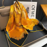100% Silk Scarf Women Mulberry Luxury High Quality Square Fashion Print Hair Neckerchief Lady Shawl Wraps Hijab Bandana Scarves