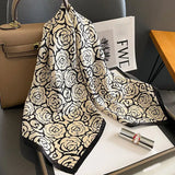 100% Silk Scarf Women Mulberry Luxury High Quality Square Fashion Print Hair Neckerchief Lady Shawl Wraps Hijab Bandana Scarves