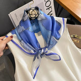 100% Silk Scarf Women Mulberry Luxury High Quality Square Fashion Print Hair Neckerchief Lady Shawl Wraps Hijab Bandana Scarves
