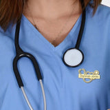 Personalized Customized Name Brooches For Women Gold Color Stainless Steel Letter Stethoscope Pin Badges Broochs Wedding Jewelry