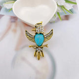 New Cute Vivid Flying Bird Brooch Ladies  Animal Hummingbird Phoenix Pigeon Crane Flamingo Pin Buckle Party Leisure