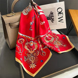 100% Silk Scarf Women Mulberry Luxury High Quality Square Fashion Print Hair Neckerchief Lady Shawl Wraps Hijab Bandana Scarves