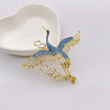 New Cute Vivid Flying Bird Brooch Ladies  Animal Hummingbird Phoenix Pigeon Crane Flamingo Pin Buckle Party Leisure