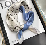 green Women 100% Mulberry Silk Scarf For Hair Headscarf Spring Fall Elegant Floral Small Silk Square Neck Scarves Neckerchief