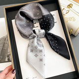 100% Silk Scarf Women Mulberry Luxury High Quality Square Fashion Print Hair Neckerchief Lady Shawl Wraps Hijab Bandana Scarves