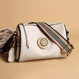 Genuine Leather Crossbody Bag, Stylish Black, Camel, Green Women's Trendy Handbag with Adjustable Strap, Waterproof