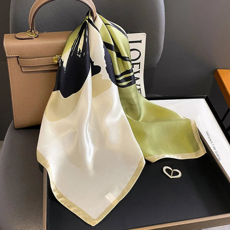 100% Silk Scarf Women Mulberry Luxury High Quality Square Fashion Print Hair Neckerchief Lady Shawl Wraps Hijab Bandana Scarves