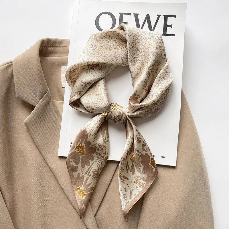 100% Silk Scarf Women Mulberry Luxury High Quality Square Fashion Print Hair Neckerchief Lady Shawl Wraps Hijab Bandana Scarves
