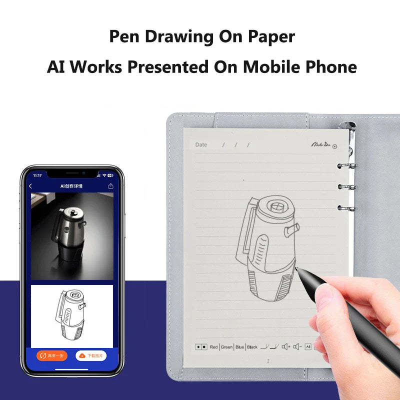 Digital Handwriting Note Book Smart Sync Pen Diary Writing Set Cloud Notebook AI,Voice Drawing Bluetooth Real-time Transmission
