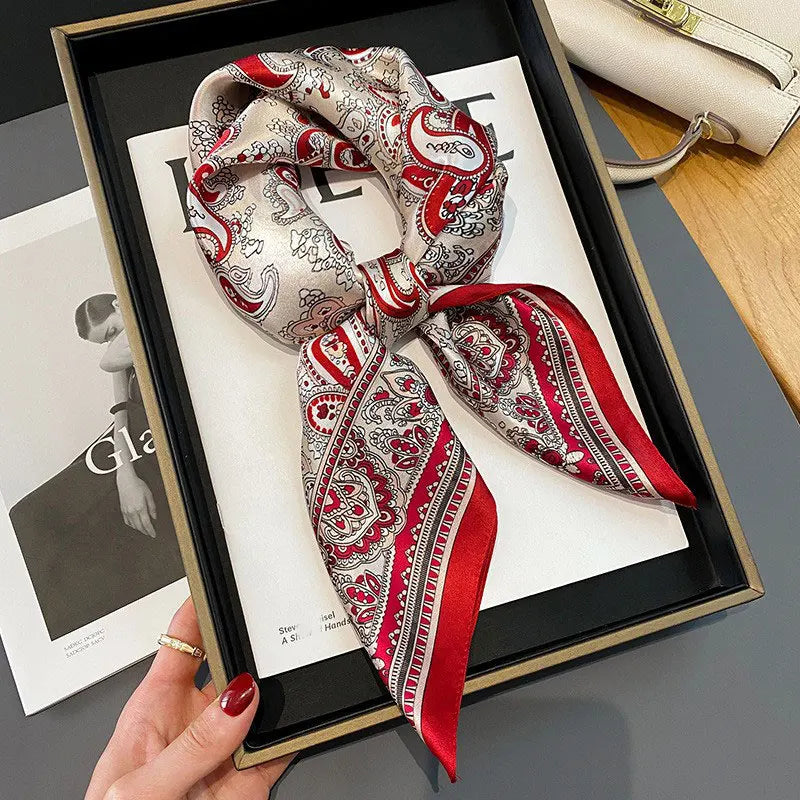100% Silk Scarf Women Mulberry Luxury High Quality Square Fashion Print Hair Neckerchief Lady Shawl Wraps Hijab Bandana Scarves