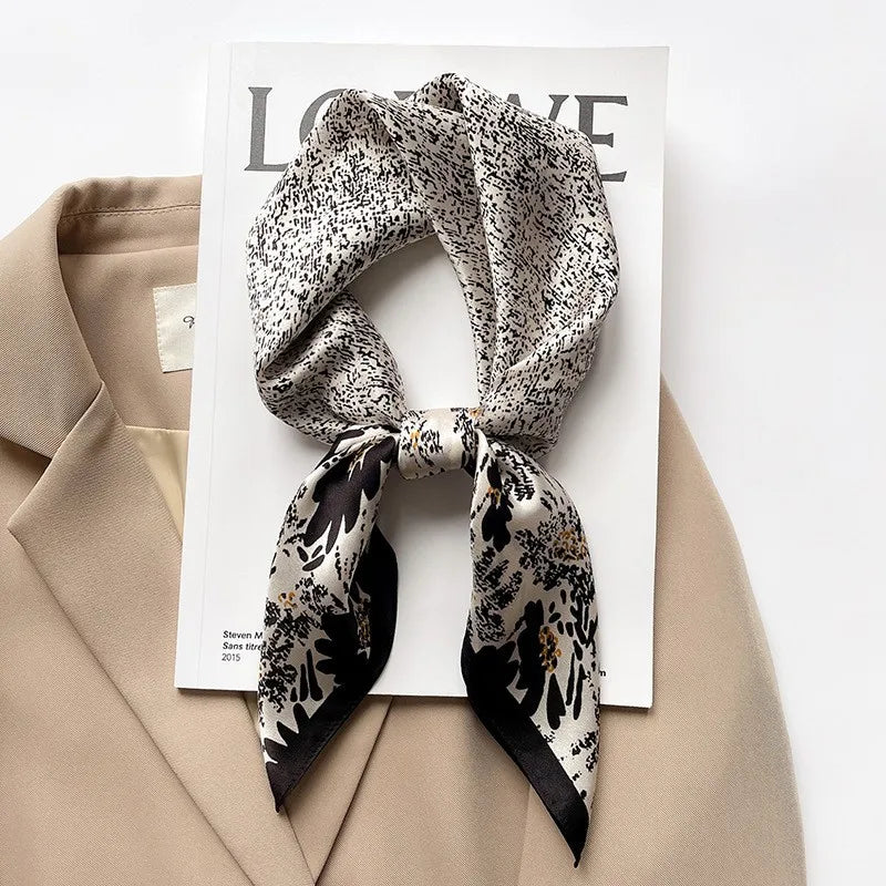 100% Silk Scarf Women Mulberry Luxury High Quality Square Fashion Print Hair Neckerchief Lady Shawl Wraps Hijab Bandana Scarves